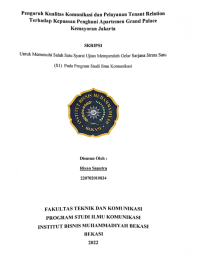 Image of PENGARUH  KUALITAS   KOMUNIKASI    DAN  PELAYANAN   TENANT   RELATION TERHADAP  KEPUASAN  PENGHUNI   APARTEMEN    GRAND   PALACE KEMAYORAN   JAKARTA